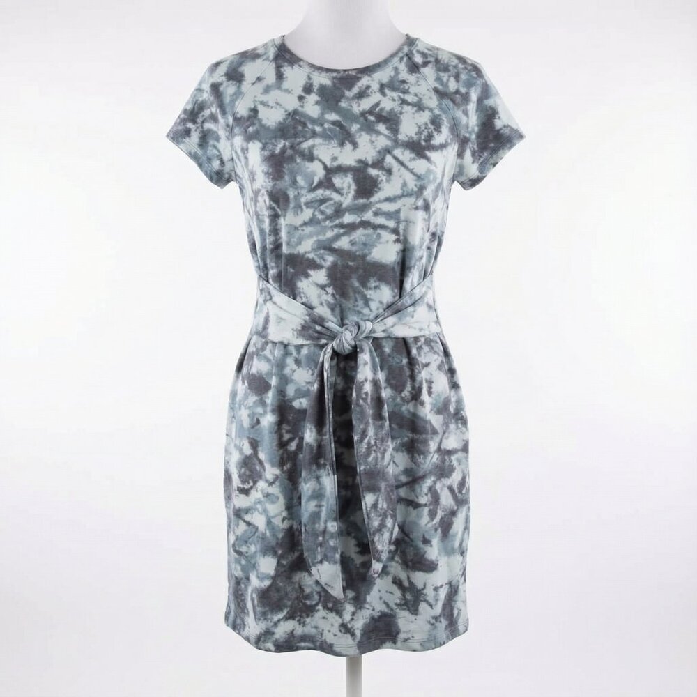 Ideology Blue Tie Dye Mini Dress Wrap